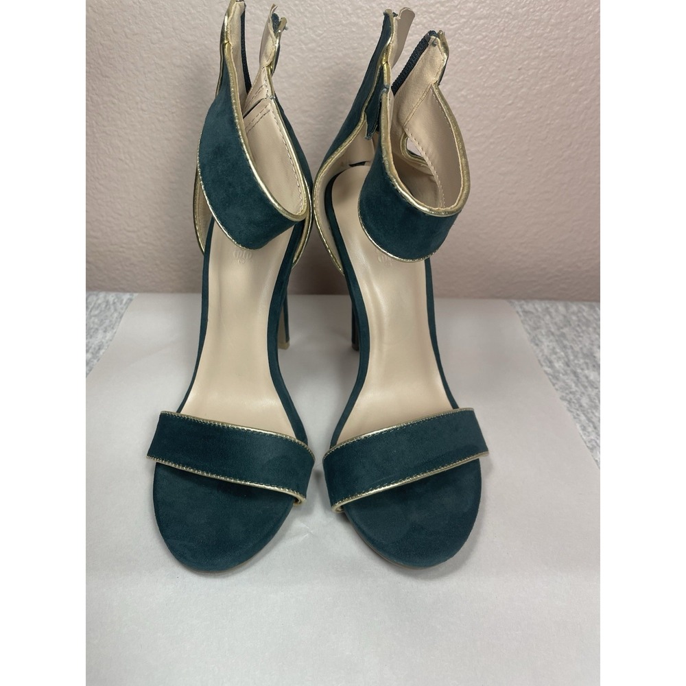 Forest Green Heels Size 7‎ Ankle Strap Stiletto Sandals Wedding Guest Formal